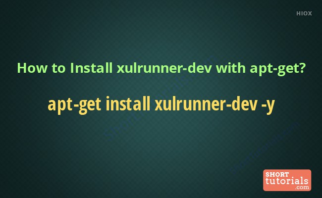Install Xulrunner Dev  Command