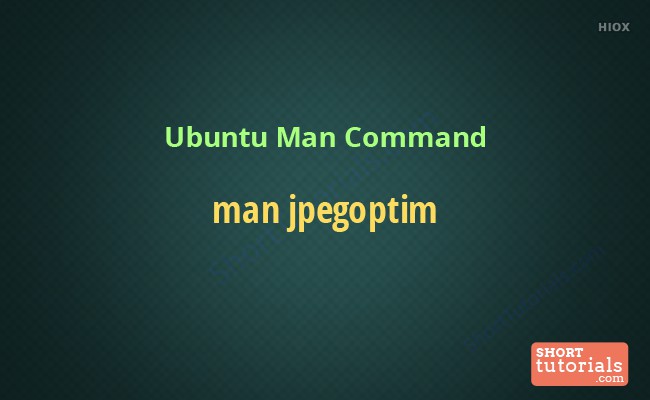 Man Jpegoptim  Command