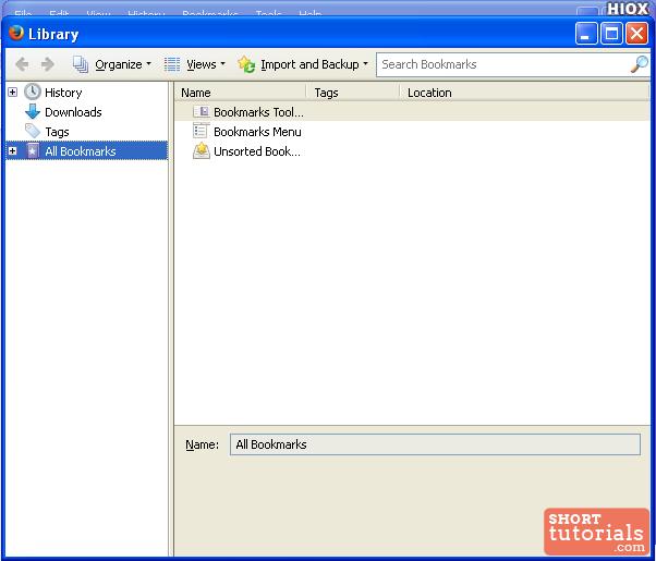 Bookmarks Library Window Firefox Shortcut