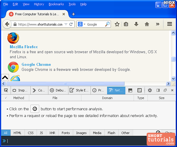 Open Developer Toolbar Firefox Shortcut