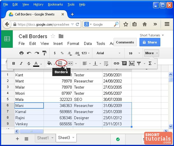 cell borders google sheet1