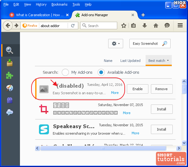 easy screenshot disabled