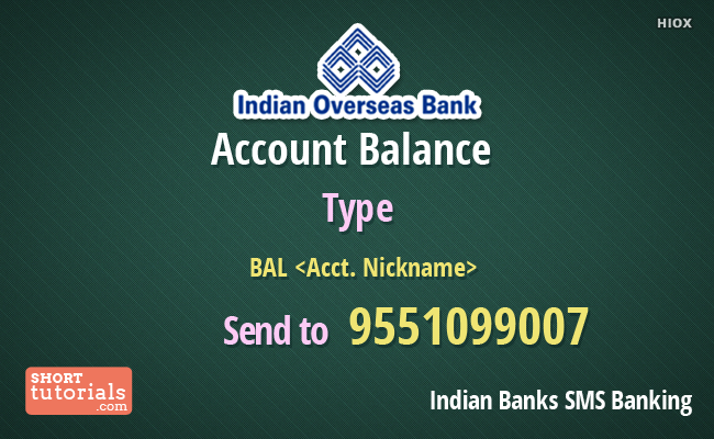 iob bank account balance checking