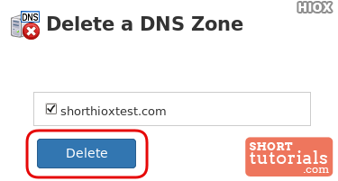 Click Delete Zone Whm